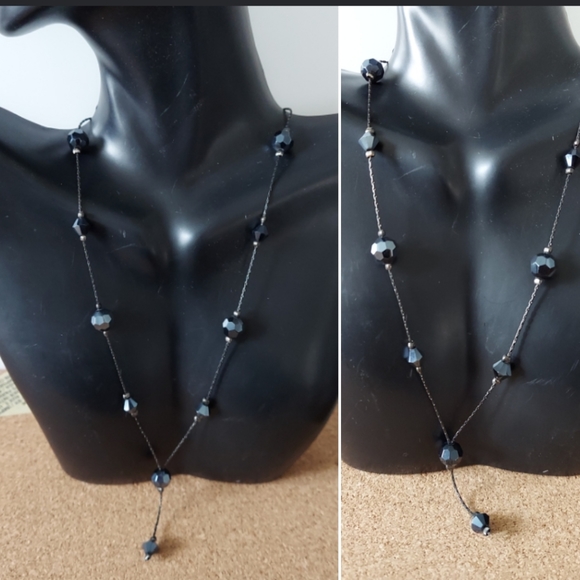 N1233 Onyx Black Beaded Necklace - Picture 2 of 7